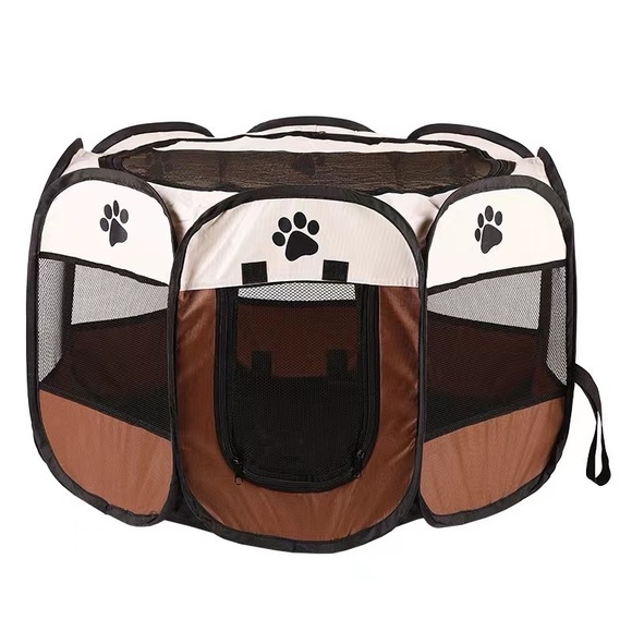 Dog Playpen Foldable & Portable Indoor/Outdoor Activities Removable Zipper Top M - Picture 10 of 10